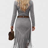 Olga™  Midi Ruha Retro Flecos & Cierre