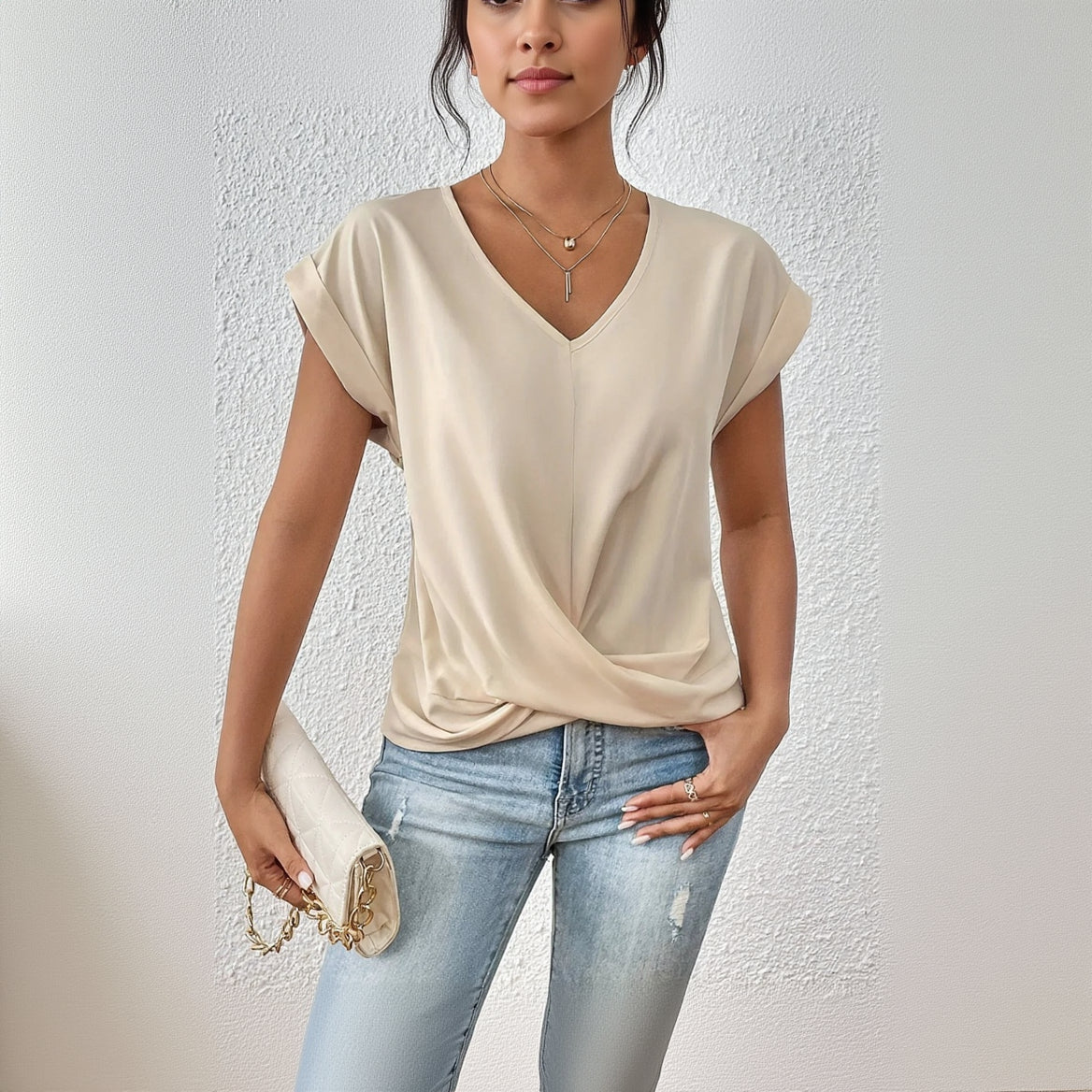 ANA™ Nőies Stílusú Póló – Könnyed Elegancia