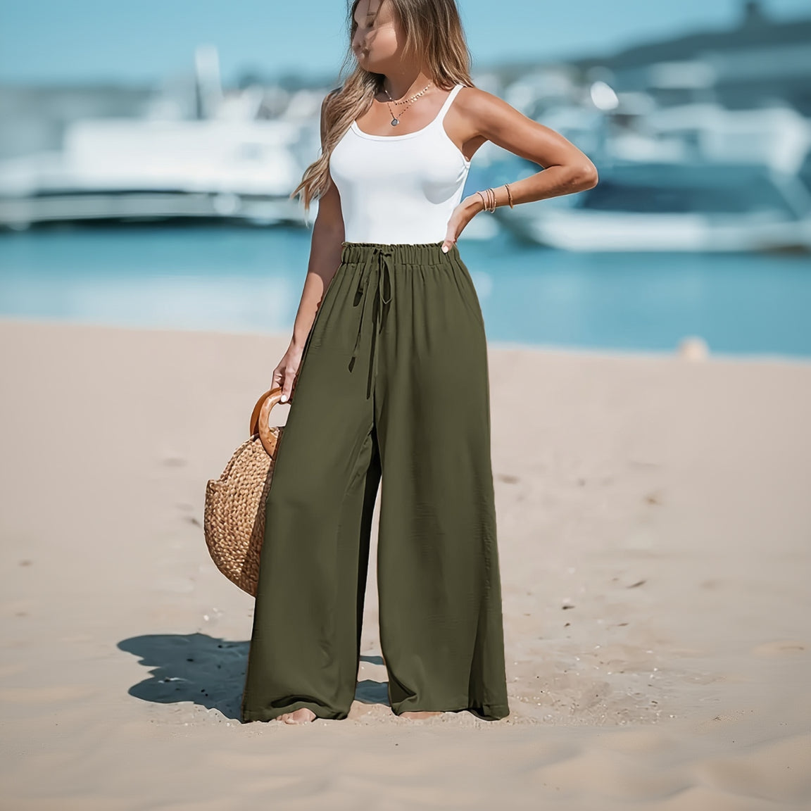 VERÓNICA™ Laza Zsinóros Nadrág – Modern Elegancia