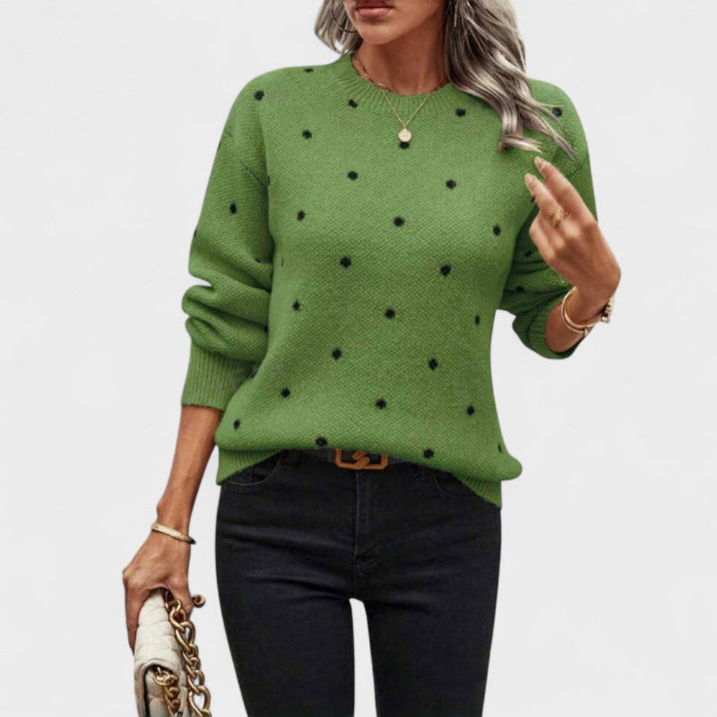 CAROLINA™ Pöttyös Kötött Pulóver – Nieves Elegancia