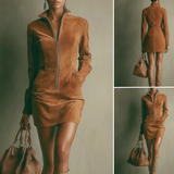 Millie™ Elegantes Suede-Kleid mit Zip