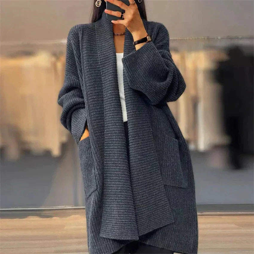 EUPHEMIA™ Hosszú Elegáns Strickcardigan