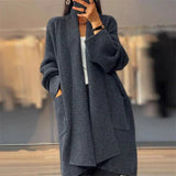 EUPHEMIA™ Hosszú Elegáns Strickcardigan