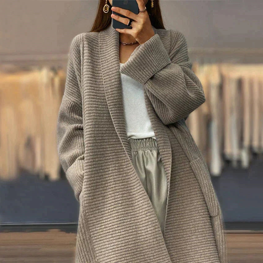 EUPHEMIA™ Hosszú Elegáns Strickcardigan