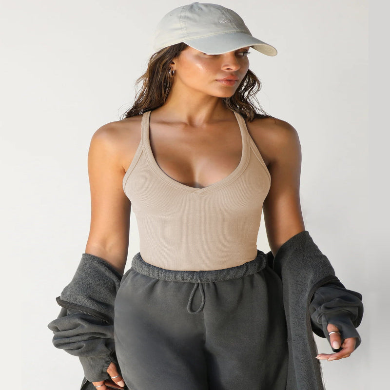 Lilla™  Ujjatlan V-nyakú Elegáns Top