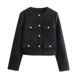 SARA™ Cropped Tweed Kabát