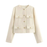 SARA™ Cropped Tweed Kabát