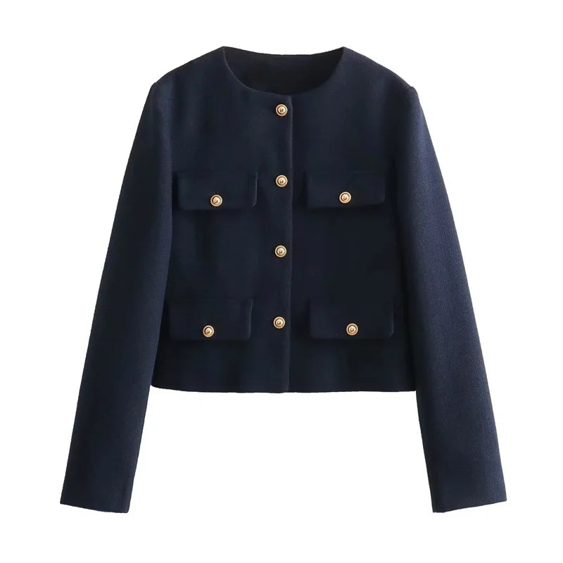 SARA™ Cropped Tweed Kabát