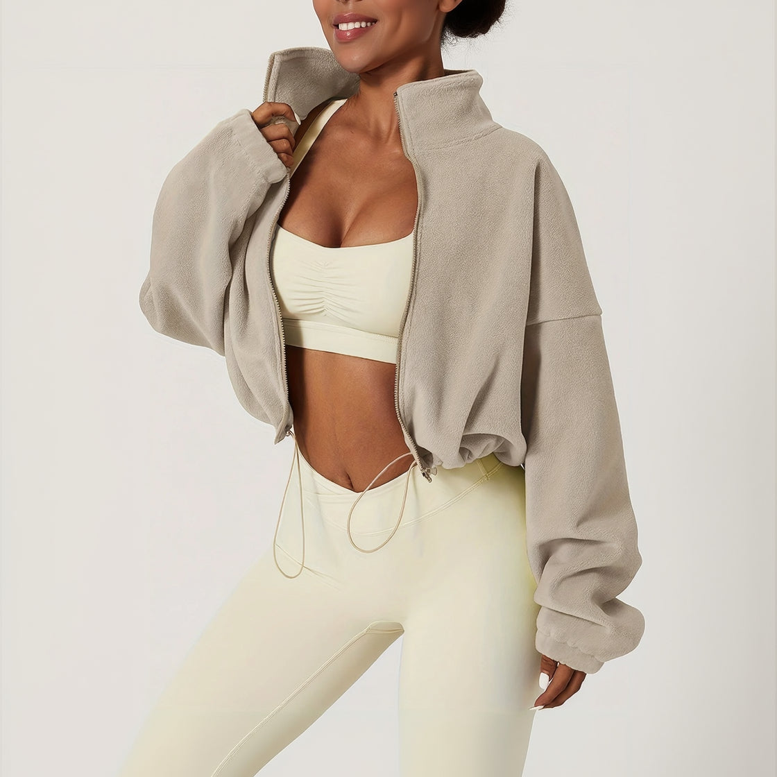 VELEXIA™ Fleece Crop Top – Modern és Kényelmes