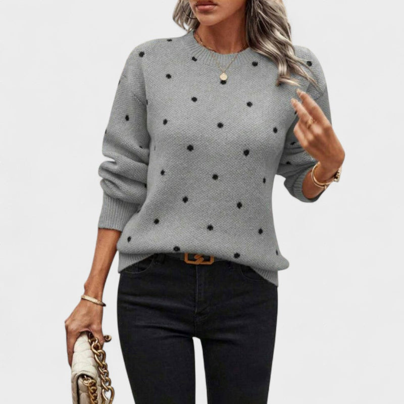 CAROLINA™ Pöttyös Kötött Pulóver – Nieves Elegancia