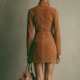 Millie™ Elegantes Suede-Kleid mit Zip