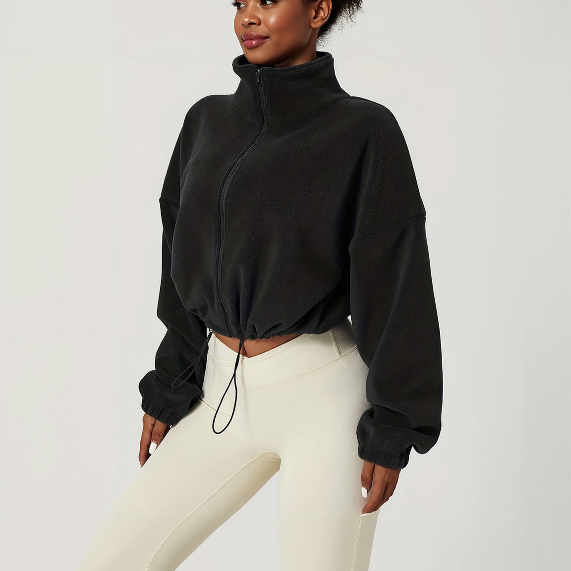 VELEXIA™ Fleece Crop Top – Modern és Kényelmes
