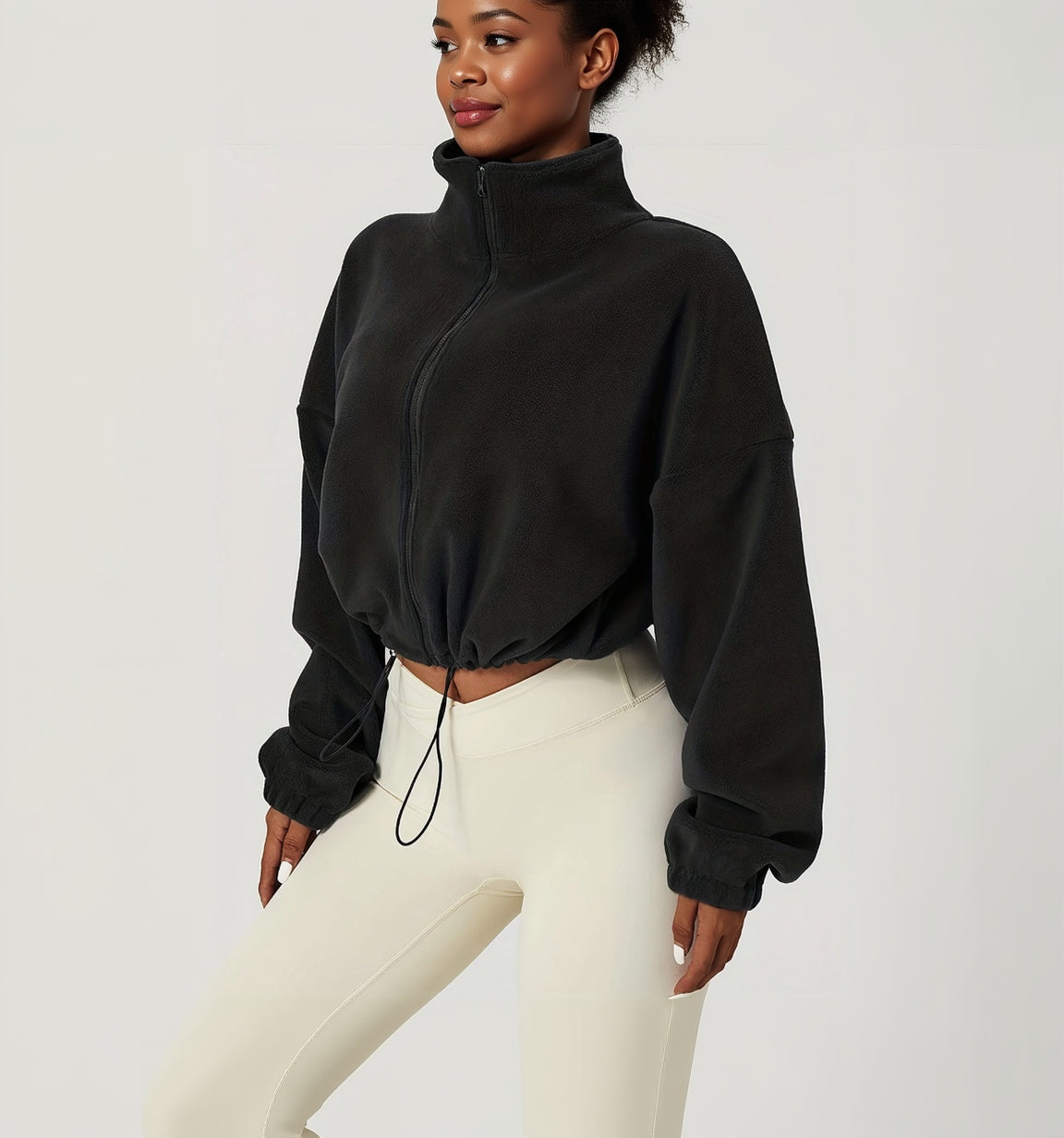 VELEXIA™ Fleece Crop Top – Modern és Kényelmes