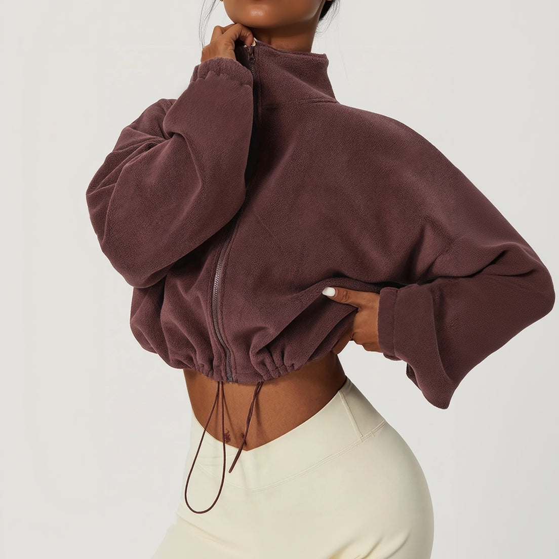 VELEXIA™ Fleece Crop Top – Modern és Kényelmes