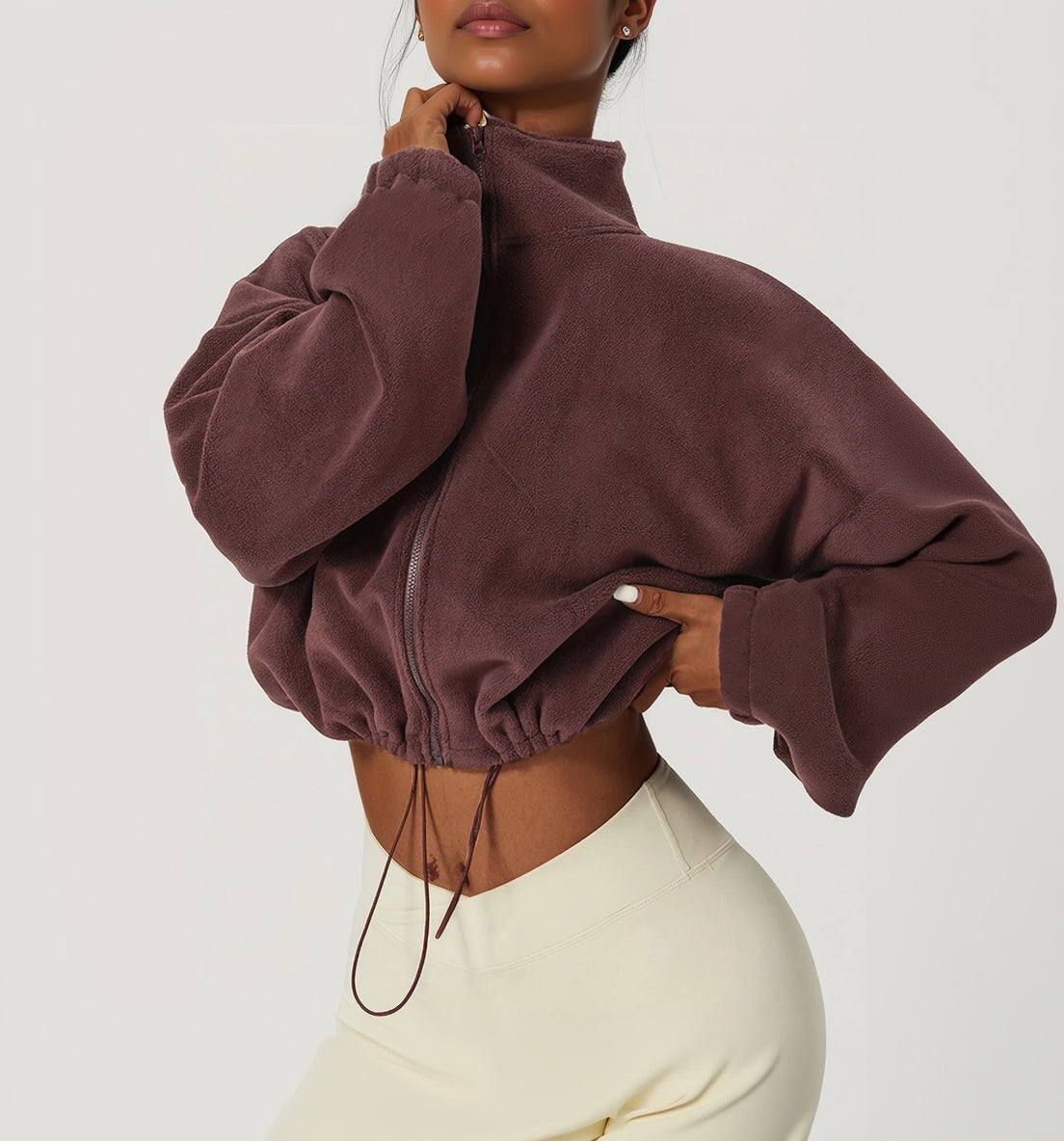 VELEXIA™ Fleece Crop Top – Modern és Kényelmes