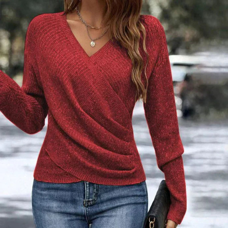 Marivelle™ – Elegáns Casual Átlapolós Pulóver