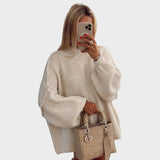 CARLY™ Oversized Kötött Pulóver – Gömbujjakkal