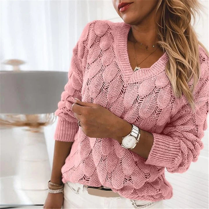 NOEMIER™ V-nyakú Női Pulóver – Elegáns és Kényelmes